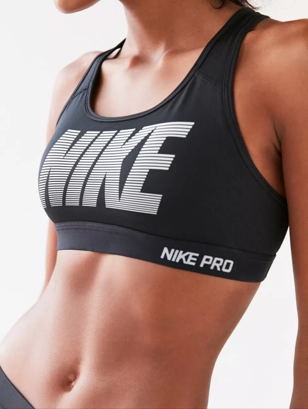 Nike PRO Classic Black Logo Graphic Racerback Sports Bra Urban Outfitters XS/S